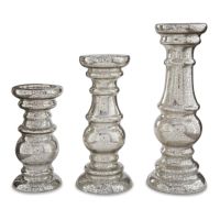 Silver Finish Rosario Candle Holder Set ...