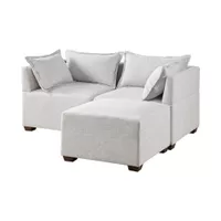 Silver Grey 3-Piece Modular L-Shape Sofa