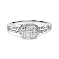 .925 Sterling Silver 1/4 Cttw Princess-c...