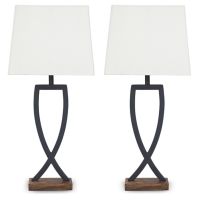 Black/Brown Makara Metal Table Lamp (2/CN)