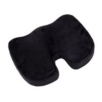 Mind Reader - Office Chair Cushion, Ergonomic, Orthopedic, Portable, Car Seat, Memory Foam, 18"L x 13.5"W x 2.75"H - Black
