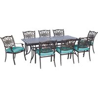 Traditions 9pc: 8 Dining Chairs, 42x84" Cast Table