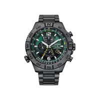 Citizen - Mens Promaster Navihawk A-T Eco-Drive Gray IP Watch Green Dial