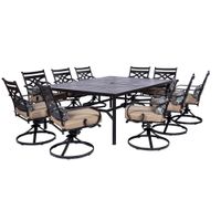 Montclair 11pc: 10 Swivel Rockers, 60"x84" Rectangle Dining Table