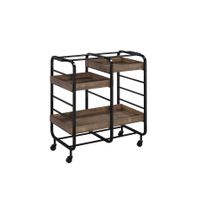 ACME Vorrik Serving Cart, Black & Walnut