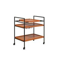 ACME Oaken Serving Cart, Honey Oak & Black