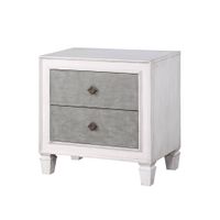 ACME Katia Nightstand, Rustic Gray & Weathered White Finish