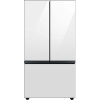 Samsung - BESPOKE 30 cu. ft. 3-Door French Door Smart Refrigerator with Beverage Center - White Glass