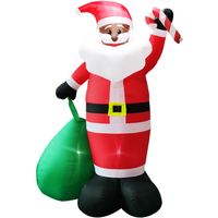 Fraser Hill Farm 10-Ft. Tall Prelit African American Santa Holding Toy Sack Inflatable