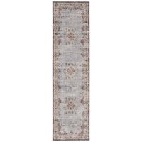 Wanda Pale Blue And Ivory 2X8 Washable Area Rug