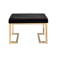 ACME Boice Ottoman, Short Haired Faux Fur & Champagne