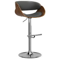 Simpli Home - Amery Mid Century Modern Metal Adjustable Swivel Bar Stool - Charcoal Grey