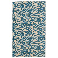 Caitie Cream And Blue 4.3X7.3 Area Rug