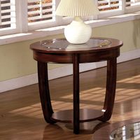 Transitional Solid Wood 1-Shelf End Table in Dark Cherry