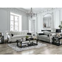 Glam Grey Chenille 2-Piece Sofa Set