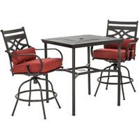 Montclair 3pc High Dining: 2 Swivel Chai...