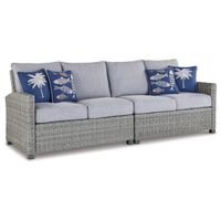 Naples Beach Outdoor Right and Left-arm Facing Loveseat with Cushion (Set of 2)
