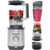 GE - 5-Speed 64-Oz. Blender with Blender Cups - Stainless Steel