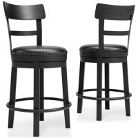 Black Valebeck Upholstered Swivel Barstool (1/CN)