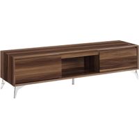 ACME Raceloma TV Stand, LED, Walnut & Chrome Finish