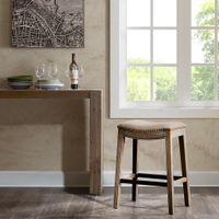Isla Saddle Linen Counter Stool
