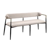 ACME Jaramillo Bench, Beige Fabric & Black Finish