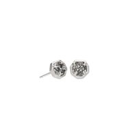Kendra Scott Nola Silver Stud Earring (Rhodium/Platinum Drusy)