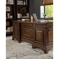 Hartshill Executive Desk with File Cabinets Burnished Oak