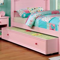Transitional Solid Wood Trundle in Pink