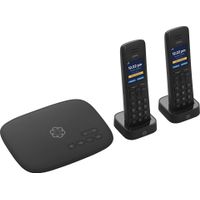 Ooma - Telo Air 2 Internet Home Phone Service with 2 Cordless Handsets - Black