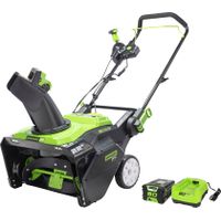 Greenworks - 80V 22" Cordless Brushless Snow Blower with 4.0 Ah Battery and Rapid Charger - Black/Green