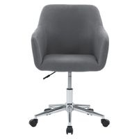 CorLiving - Marlowe Upholstered Chrome Base Task Chair - Grey