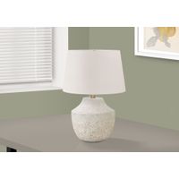 Lighting - 20"H Table Lamp Cream Concrete / Ivory Shade