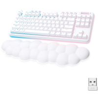 Logitech - G715 Aurora Collection TKL Wireless Mechanical Clicky Switch Gaming Keyboard for PC/Mac with Palm Rest Included - White Mist