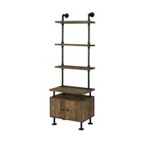 ACME Ensata II TV Stand Side Pier, Rustic Oak & Black Finish