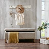 Mae II Light Taupe Tufted Top Storage Bench