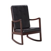 ACME Raina Rocking Chair, Dark Brown Synthetic Leather & Espresso Finish