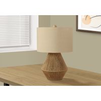 Lighting - 22"H Table Lamp Brown Rope / Beige Shade