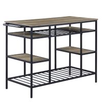 ACME Lona Kitchen Island, Rustic Oak & Black Finish