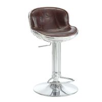 ACME Brancaster Adjustable Stool w/Swivel, Vintage Brown Top Grain Leather & Aluminum