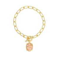 Kendra Scott Daphne Link and Chain Bracelet (Gold/Light Pink Iridescent Abalone)