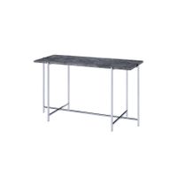 ACME Adelae Sofa Table, Engineering Stone Top & Chrome