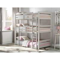 ACME Ronnie Triple Twin Bunk Bed, Light Gray