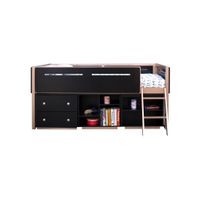 ACME Prescott Bookshelf (2 Compartments), Black & Rose-Gold