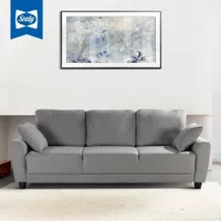 Sealy TruFit Klein Queen Dropback Sofa Bed Convertible with Additional Storage in Laurent Slate with Solid Wood Legs in Espresso