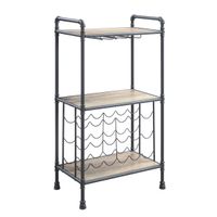ACME Brantley Wine Rack, Antique Oak & Sandy Gray Finish