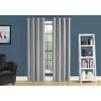 Curtain Panel/ 2pcs Set/ 54"W X 95"L/ Room Darkening/ Grommet/ Living Room/ Bedroom/ Kitchen/ Micro Suede/ Polyester/ Grey/ Contemporary/ Modern