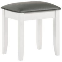 Felicity Upholstered Vanity Stool Metallic and Glossy White