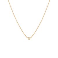 Diamond Tiny Bezel Necklace 14K