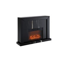 ACME Drisana Fireplace in Black Mirrored...